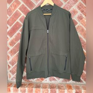 Public Rec Bomber Crosstown Jacket XL Green Full Zip Athletic Stretch